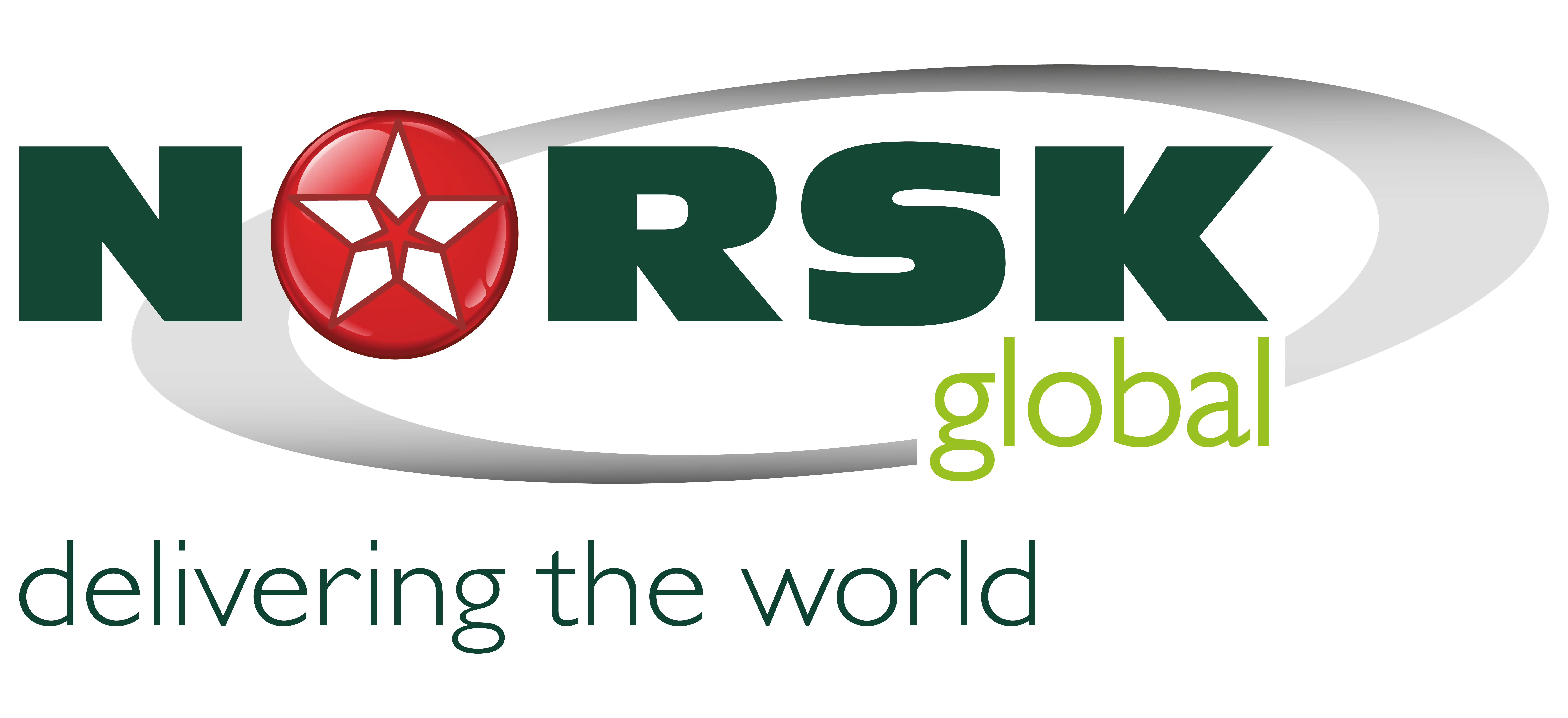 Norsk logo. Delivering the world